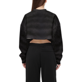 Black Tabby Cropped Crewneck Sweatshirt