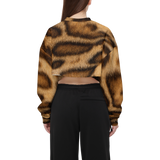 Rosetted Bengal Cropped Crewneck Sweatshirt