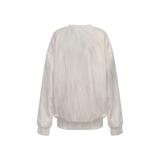 White Women's Relaxed Fit Crewneck Sweatshirt