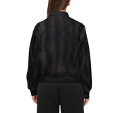 Black Tabby Cat Bomber Jacket