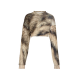 Bengal Tabby Cropped Crewneck Sweatshirt