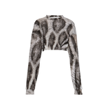 Silver Bengal Cropped Crewneck Sweatshirt