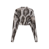 Silver Bengal Cropped Crewneck Sweatshirt
