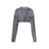 Russian Blue Cropped Crewneck Sweatshirt