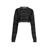Black Tabby Cropped Crewneck Sweatshirt