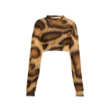 Rosetted Bengal Cropped Crewneck Sweatshirt