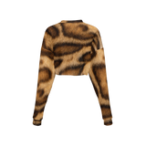 Rosetted Bengal Cropped Crewneck Sweatshirt